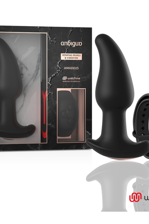 ANBIGUO – WATCHME CONTROL REMOTO PLUG ANAL VIBRADOR CON ROTACIÓN DE PERLAS AMADEUS