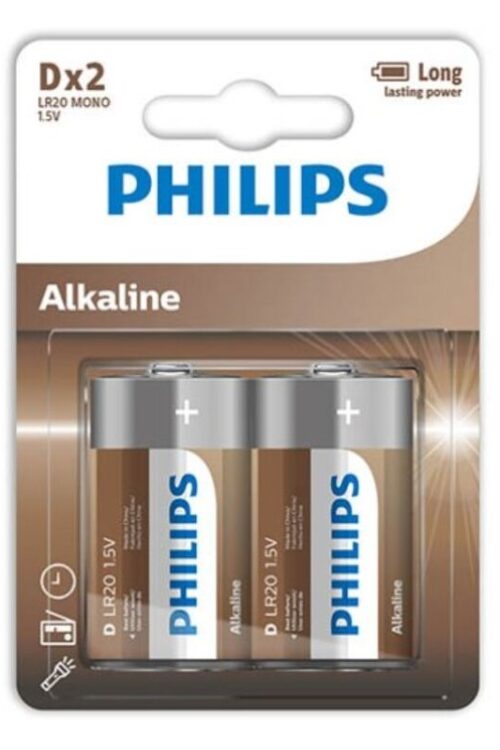 PHILIPS – ALKALINE PILA D LR20 BLISTER*2
