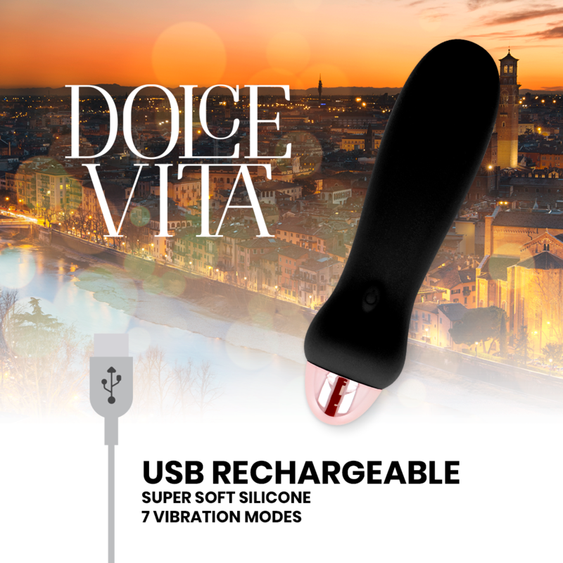 DOLCE VITA - VIBRADOR RECARGABLE FIVE NEGRO 7 VELOCIDADES - Imagen 3