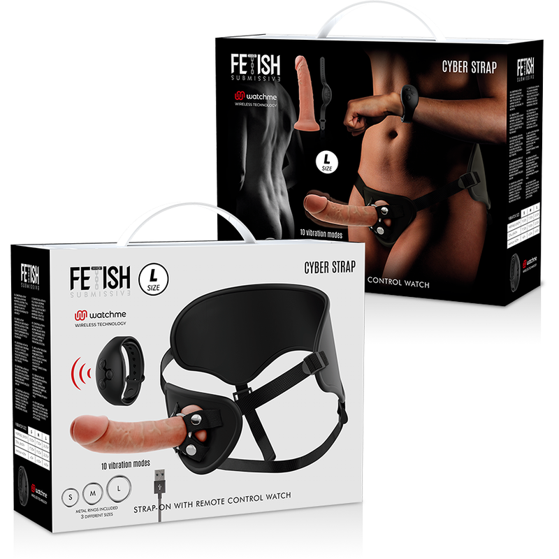 FETISH SUBMISSIVE CYBER STRAP - ARNÉS CON DILDO CONTROL REMOTO TECNOLOGÍA WATCHME L - Imagen 14