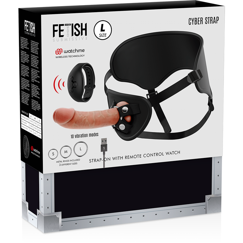 FETISH SUBMISSIVE CYBER STRAP - ARNÉS CON DILDO CONTROL REMOTO TECNOLOGÍA WATCHME L - Imagen 2