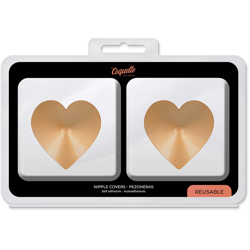 COQUETTE CHIC DESIRE - CUBRE PEZONES METAL CORAZONES DORADOS - Imagen 5