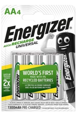 ENERGIZER - UNIVERSAL PILA RECARGABLE HR6 AA 1300mAh BLISTER*4