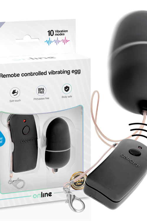 ONLINE – HUEVO VIBRADOR CON MANDO CONTROL REMOTO NEGRO