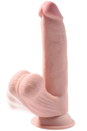 KING COCK - PLUS 3D DILDO SWINGING BALLS 24.5 CM NATURAL