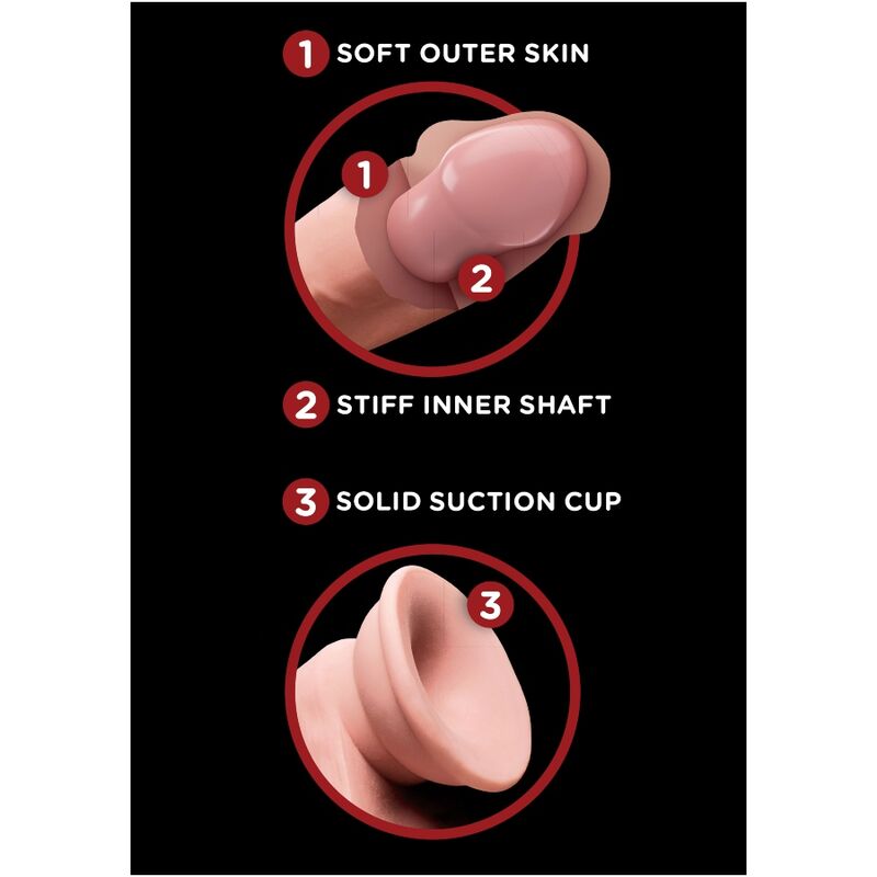 KING COCK - PLUS 3D DILDO SWINGING BALLS 15.2 CM NATURAL - Imagen 2