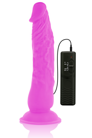 DIVERSIA - DILDO REALÍSTICO FLEXIBLE CON VIBRACIÓN LILA 21 CM -O- 4.9 CM