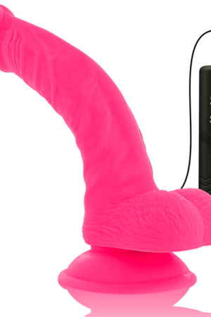 DIVERSIA - DILDO REALÍSTICO FLEXIBLE CON VIBRACIÓN ROSA 21.5 CM -O- 4.5 CM