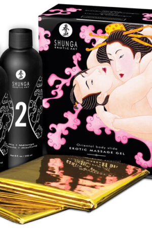 SHUNGA - GEL DE MASAJE ERÓTICO CUERPO A CUERPO ORIENTAL FRESAS Y CAVA