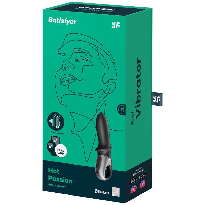 SATISFYER - HOT PASSION VIBRADOR ANAL APP NEGRO - Imagen 2