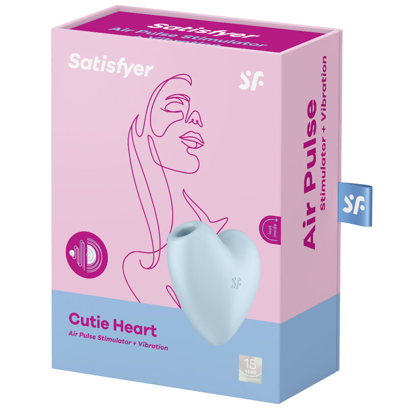 SATISFYER - CUTIE HEART ESTIMULADOR Y VIBRADOR AZUL - Imagen 2