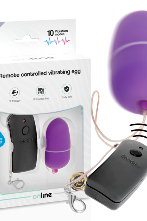 ONLINE – HUEVO VIBRADOR CON MANDO CONTROL REMOTO LILA