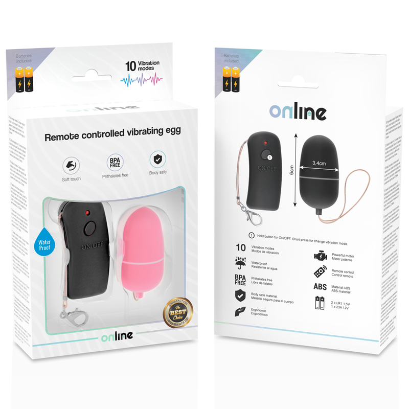 ONLINE - HUEVO VIBRADOR CON MANDO CONTROL REMOTO ROSA - Imagen 2