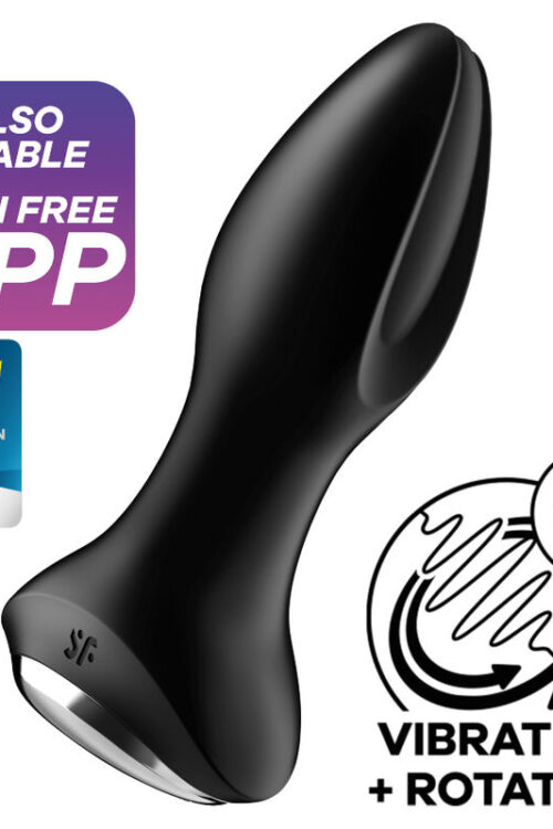 SATISFYER – ROTATOR PLUG 2+ PLUG VIBRADOR APP NEGRO