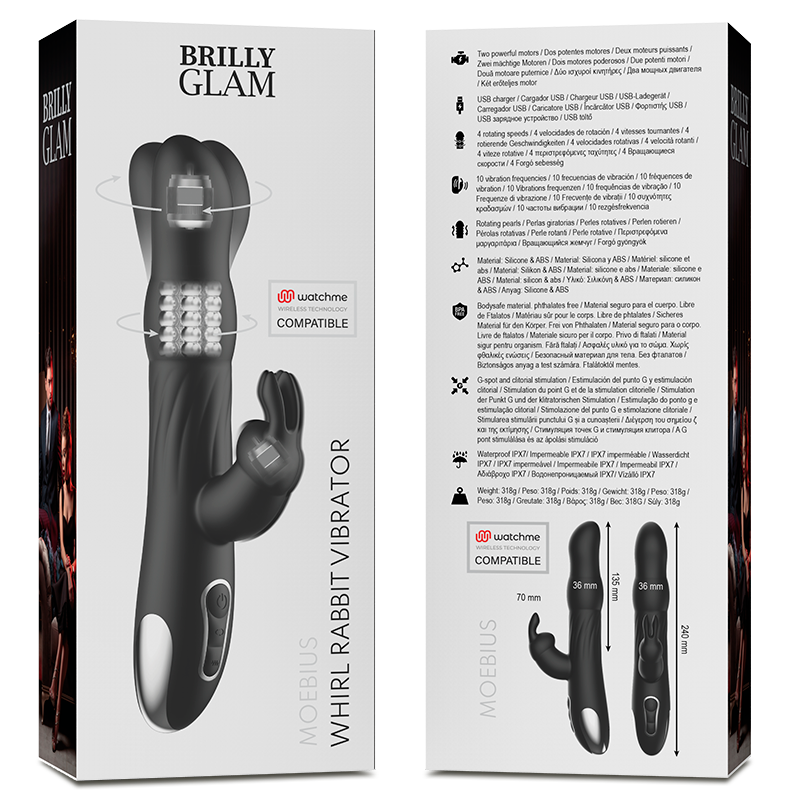 BRILLY GLAM - MOEBIUS RABBIT VIBRATOR & ROTATOR + MANDO CONTROL REMOTO WATCHME - Imagen 3