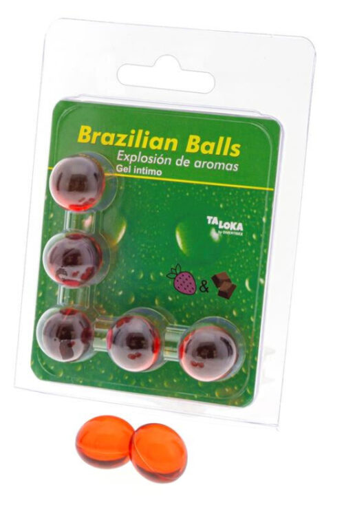TALOKA – BRAZILIAN BALLS GEL ÍNTIMO FRESA & CHOCOLATE 5 BOLAS