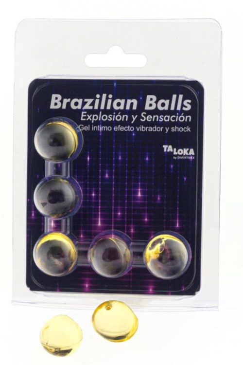 TALOKA – BRAZILIAN BALLS GEL EXCITANTE EFECTO VIBRACIÓN Y SHOCK 5 BOLAS