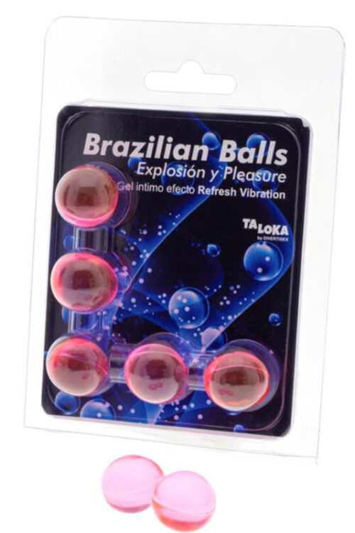 TALOKA – BRAZILIAN BALLS GEL EXCITANTE EFECTO VIBRACIÓN REFRESCANTE 5 BOLAS