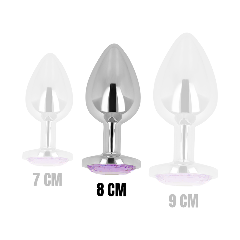 OHMAMA - PLUG ANAL CON CRISTAL VIOLETA 8 CM - Imagen 3