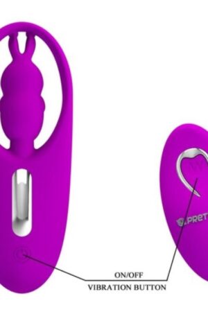 PRETTY LOVE - WILD RABBIT ESTIMULADOR PARA BRAGUITA CON CONTROL REMOTO LILA