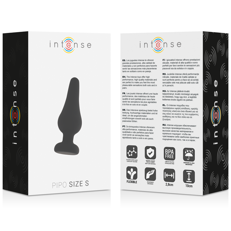 INTENSE - ANAL PLUG PIPO S SILICONE NEGRO 9.8 CM - Imagen 4