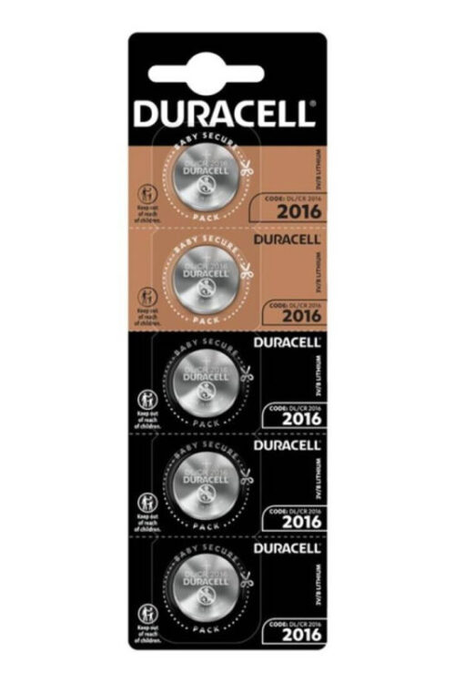 DURACELL – PILA BOTON LITIO CR2016 3V BLISTER*5