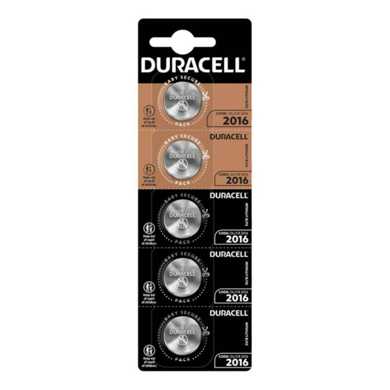 DURACELL – PILA BOTON LITIO CR2016 3V BLISTER*5