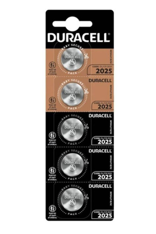 DURACELL – PILA BOTON LITIO CR2025 3V BLISTER*5
