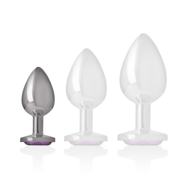 INTENSE - PLUG ANAL METAL ALUMINIO CON CRISTAL VIOLETA TALLA S - Imagen 2