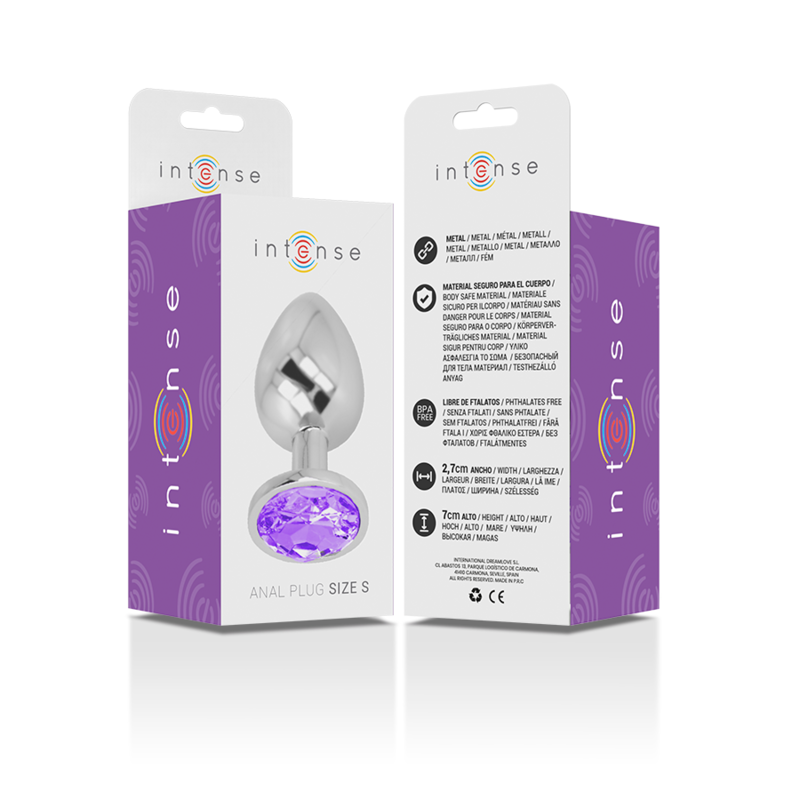 INTENSE - PLUG ANAL METAL ALUMINIO CON CRISTAL VIOLETA TALLA S - Imagen 4
