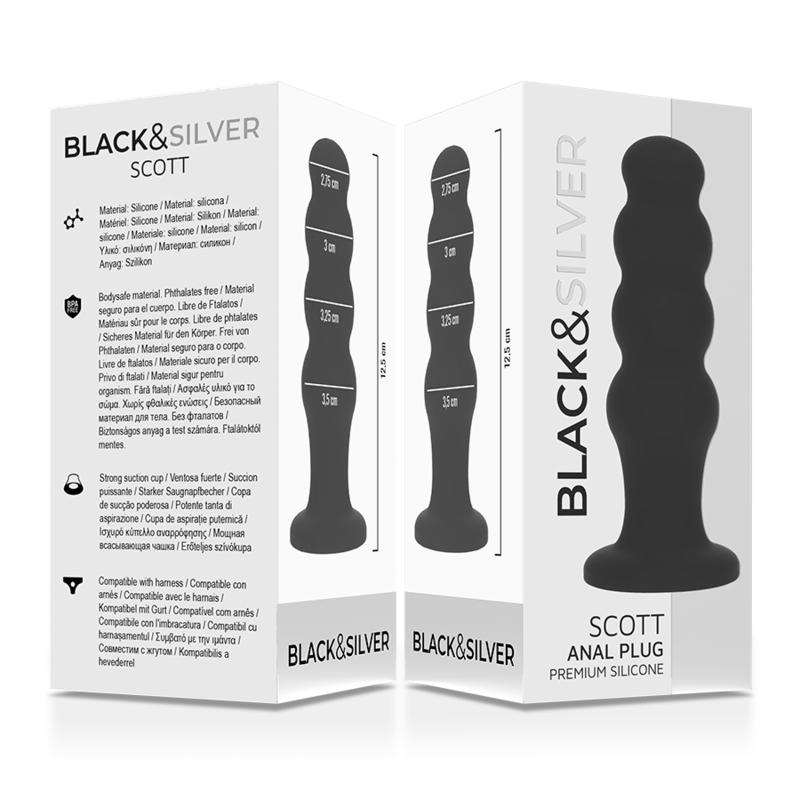 BLACK&SILVER - SCOTT PLUG ANAL SILICONA PREMIUM NEGRO - Imagen 5