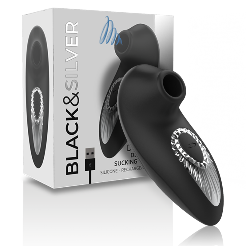 BLACK&SILVER - DRAKE DELUXE SUCKING VIBE SILICONA RECARGABLE NEGRO - Imagen 6