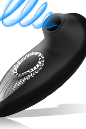 BLACK&SILVER - DRAKE DELUXE SUCKING VIBE SILICONA RECARGABLE NEGRO