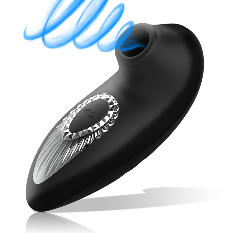 BLACK&SILVER – DRAKE DELUXE SUCKING VIBE SILICONA RECARGABLE NEGRO