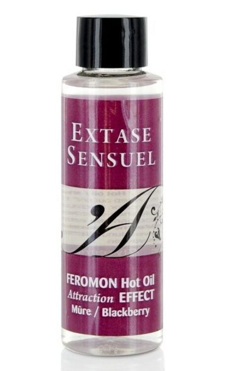 EXTASE SENSUAL – ACEITE MASAJE EFECTO CALOR CON FEROMONAS MORA 100 ML