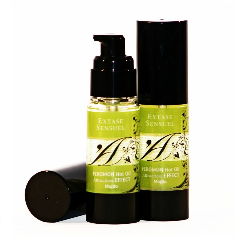 EXTASE SENSUAL - ACEITE MASAJE EFECTO CALOR CON FEROMONAS MOJITO 30 ML - Imagen 2