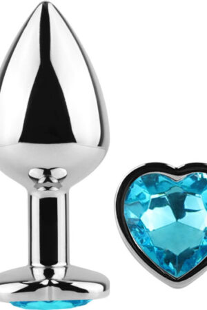 SECRETPLAY - METAL BUTT PLUG CORAZÓN AZUL TALLA S 7 CM
