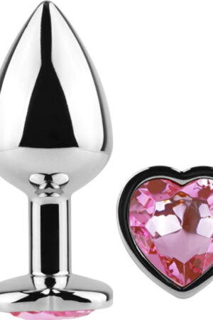 SECRETPLAY - METAL BUTT PLUG CORAZÓN FUCSIA TALLA S 7 CM