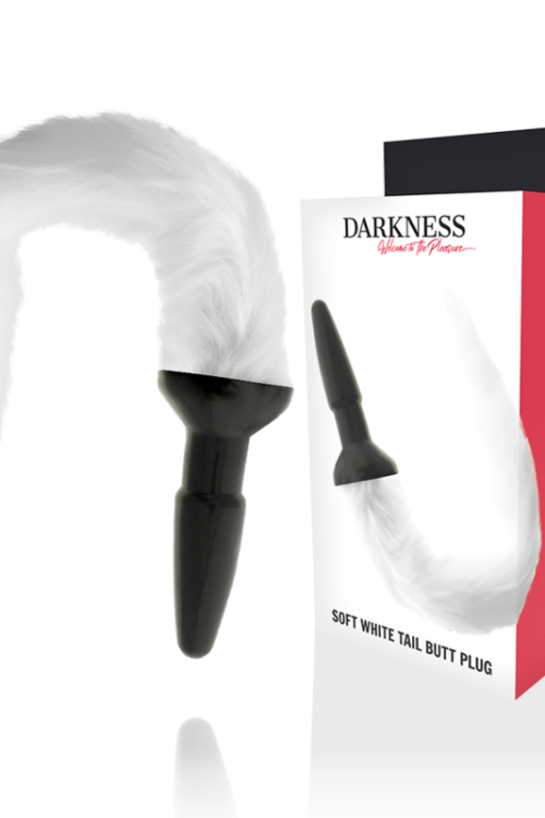 DARKNESS – PLUG ANAL SILICONA CON COLA BLANCA