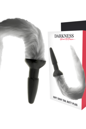 DARKNESS - PLUG ANAL SILICONA CON COLA GRIS
