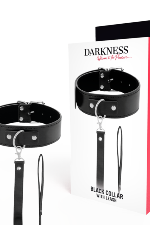 DARKNESS – COLLAR DE POSTURA CON CADENA LEATHER