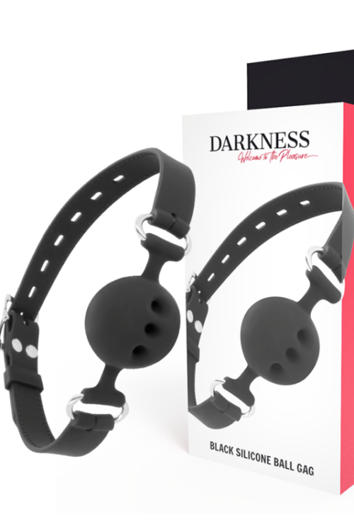 DARKNESS – MORDAZA TRANSPIRABLE SILICONA NEGRO