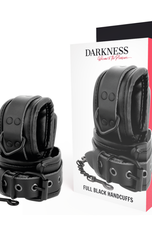 DARKNESS – ESPOSAS AJUSTABLES MANOS LEATHER NEGRO
