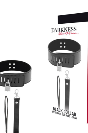 DARKNESS - COLLAR BDSM CON CANDADO NEGRO