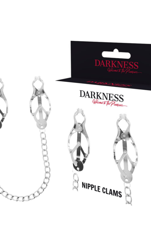 DARKNESS – ABRAZADERA PEZONES METAL CON CADENA