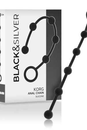 BLACK&SILVER - KORG ROSARIO ANAL INICIACION SILICONA 21 CM