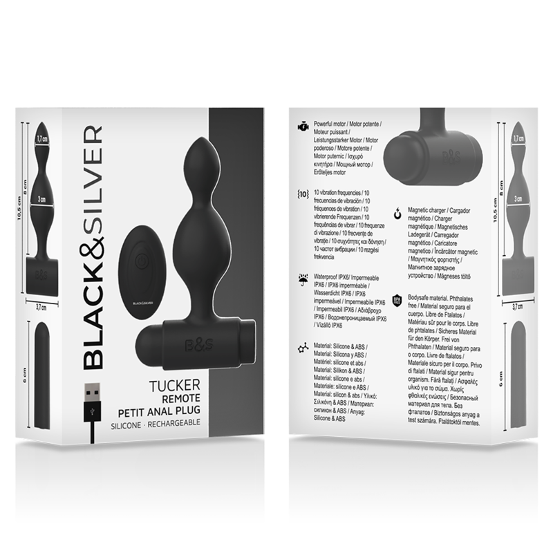 BLACK&SILVER - TUCKER PEQUEÑO PLUG ANAL SILICONA CONTROL REMOTO - Imagen 5