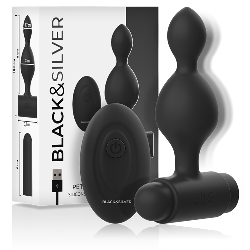 BLACK&SILVER – TUCKER PEQUEÑO PLUG ANAL SILICONA CONTROL REMOTO