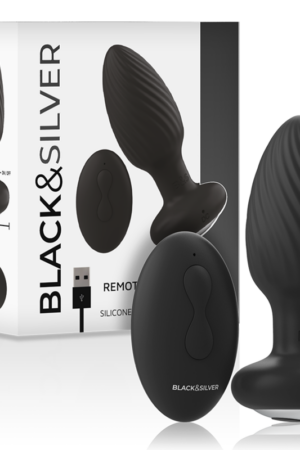 BLACK&SILVER - WELLS PLUG ROTADOR ANAL SILICONA CONTROL REMOTO