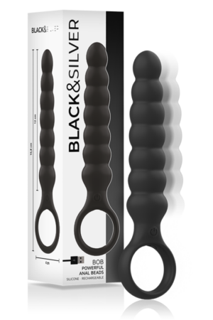 BLACK&SILVER - BOB POTENTE VIBRADOR DILATADOR ANAL SILICONA